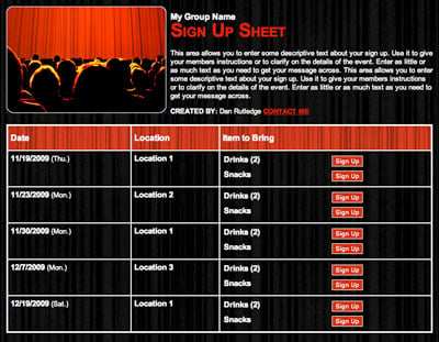 theatre play performance tickets volunteer sign up form