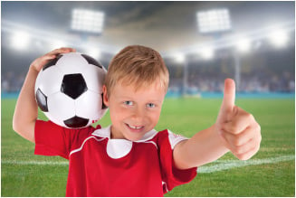 soccer kid with thumbs up