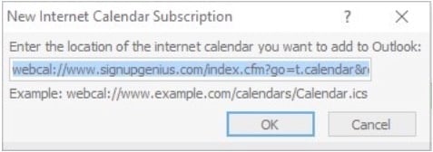 Calendar web address
