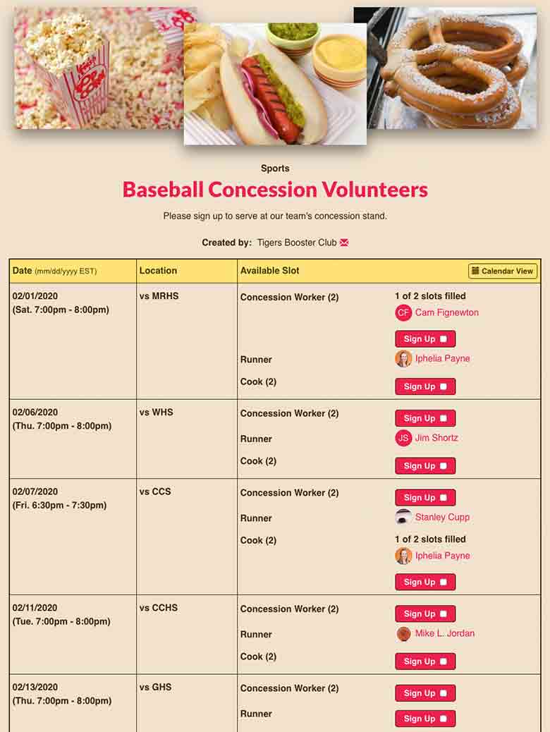 signupgenius com free online sign up forms parent volunteer sign up sheet