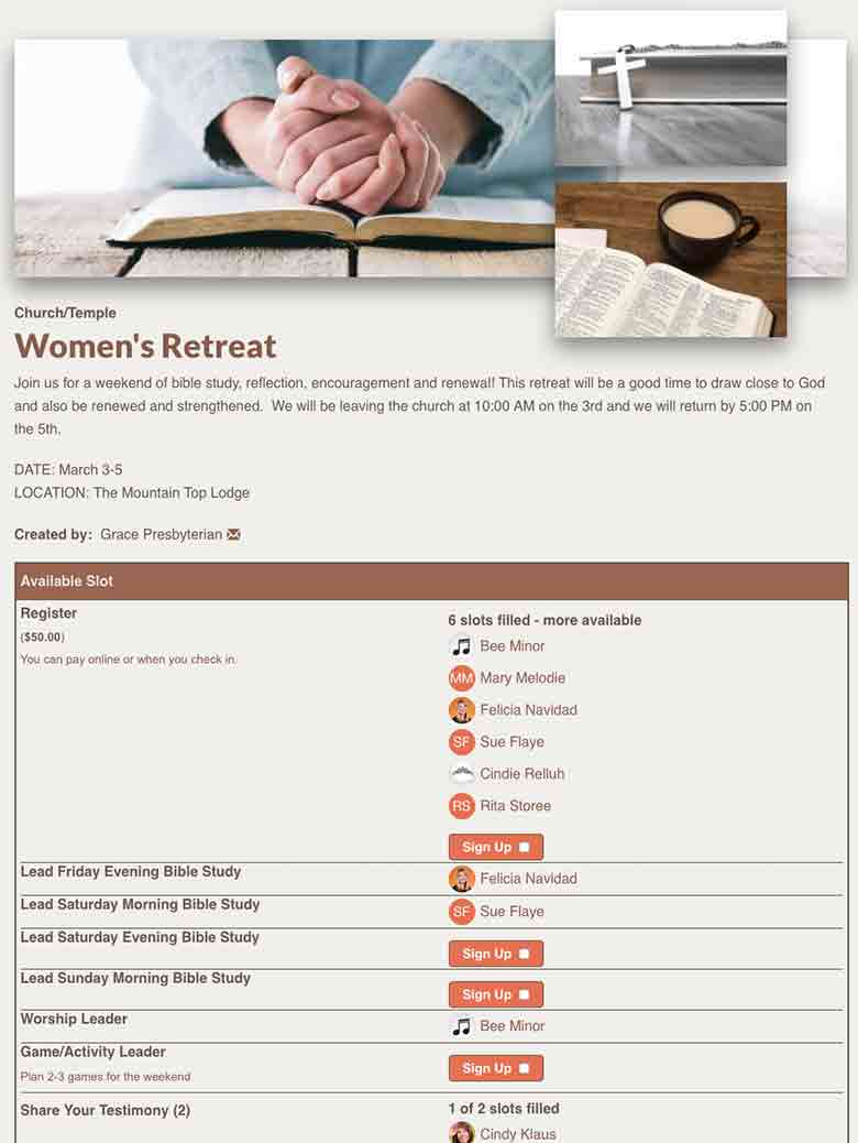 signupgenius com free online sign up forms parent volunteer sign up sheet