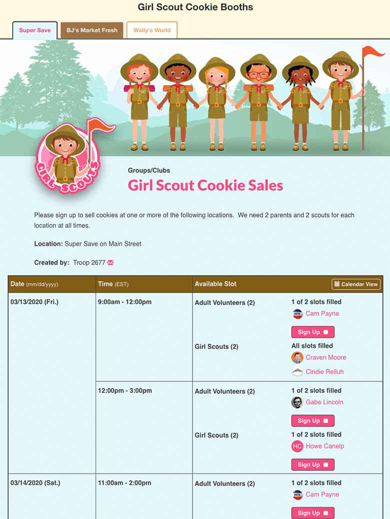 signupgenius com free online sign up forms