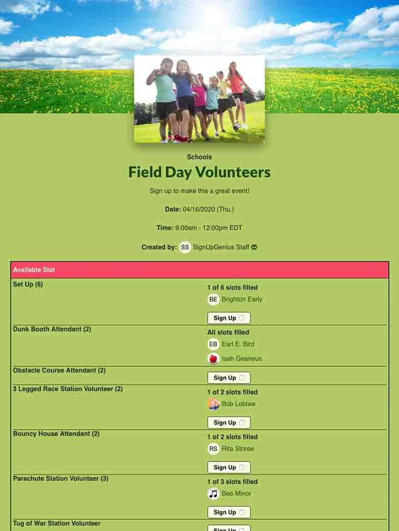 Free Online Sign Up Forms