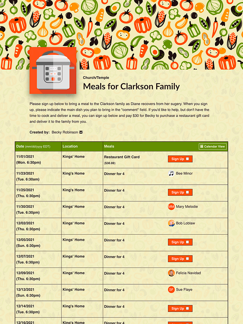 SignUpGenius.com: Free Online Sign Up Forms