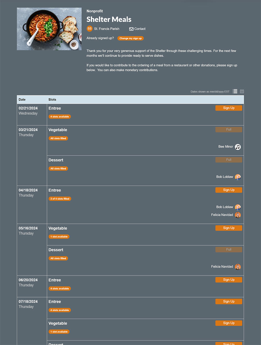 first sign up screenshot