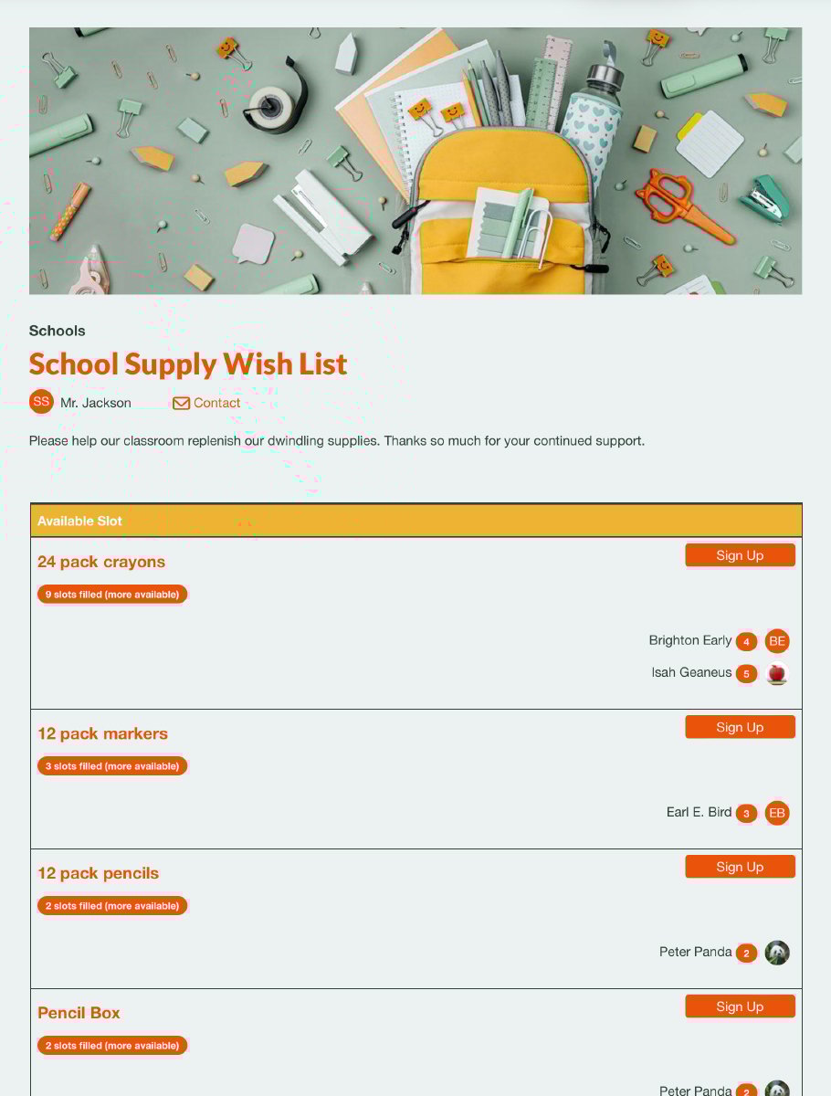 first sign up screenshot