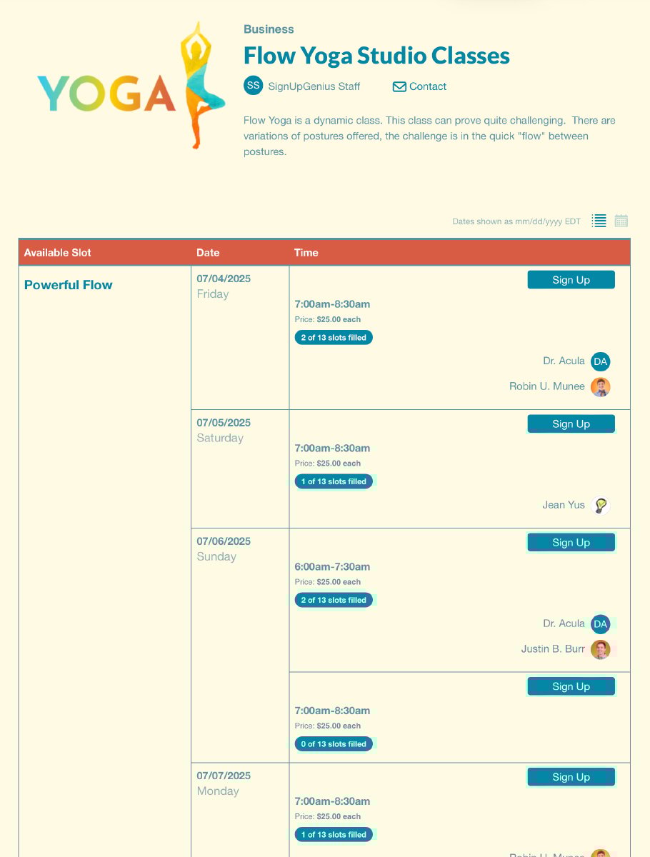 first sign up screenshot