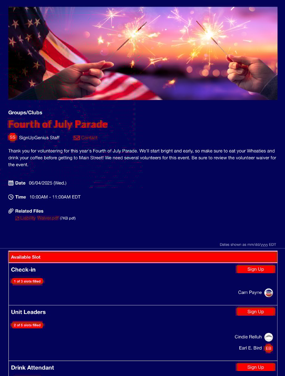 second sign up screenshot