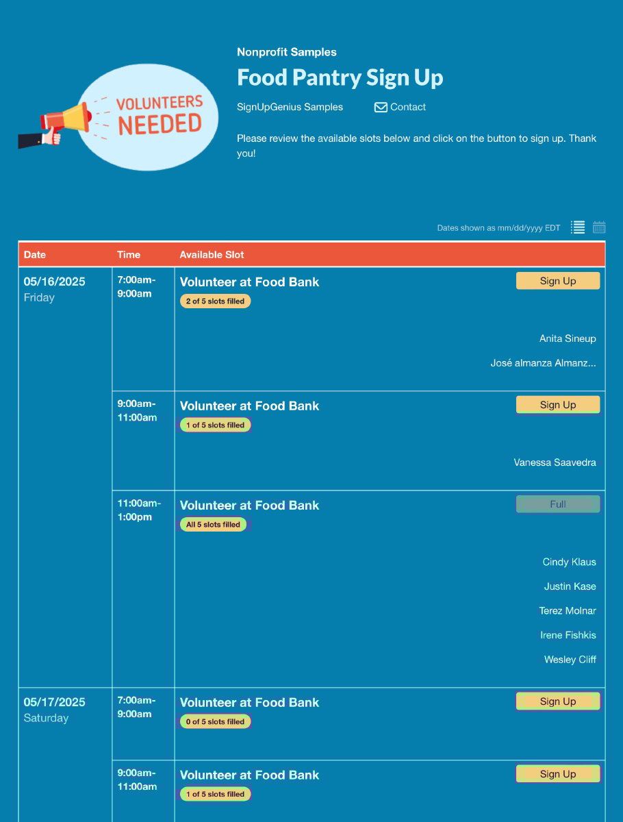 third sign up screenshot