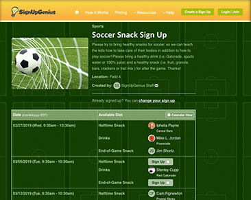 sign up for sports