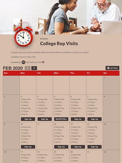 when to schedule college visits