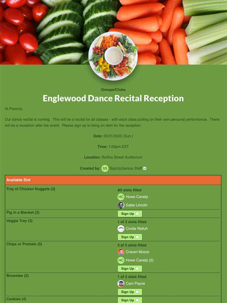 Plan a Dance Recital Reception