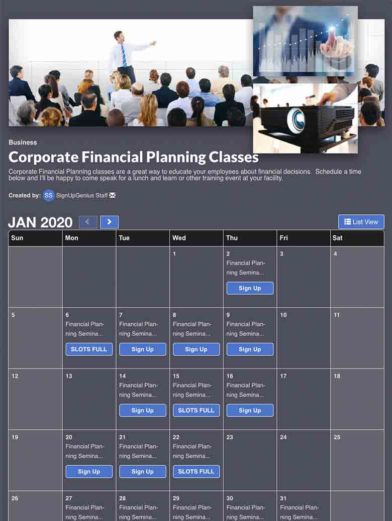 Organize Financial Planning Workshops