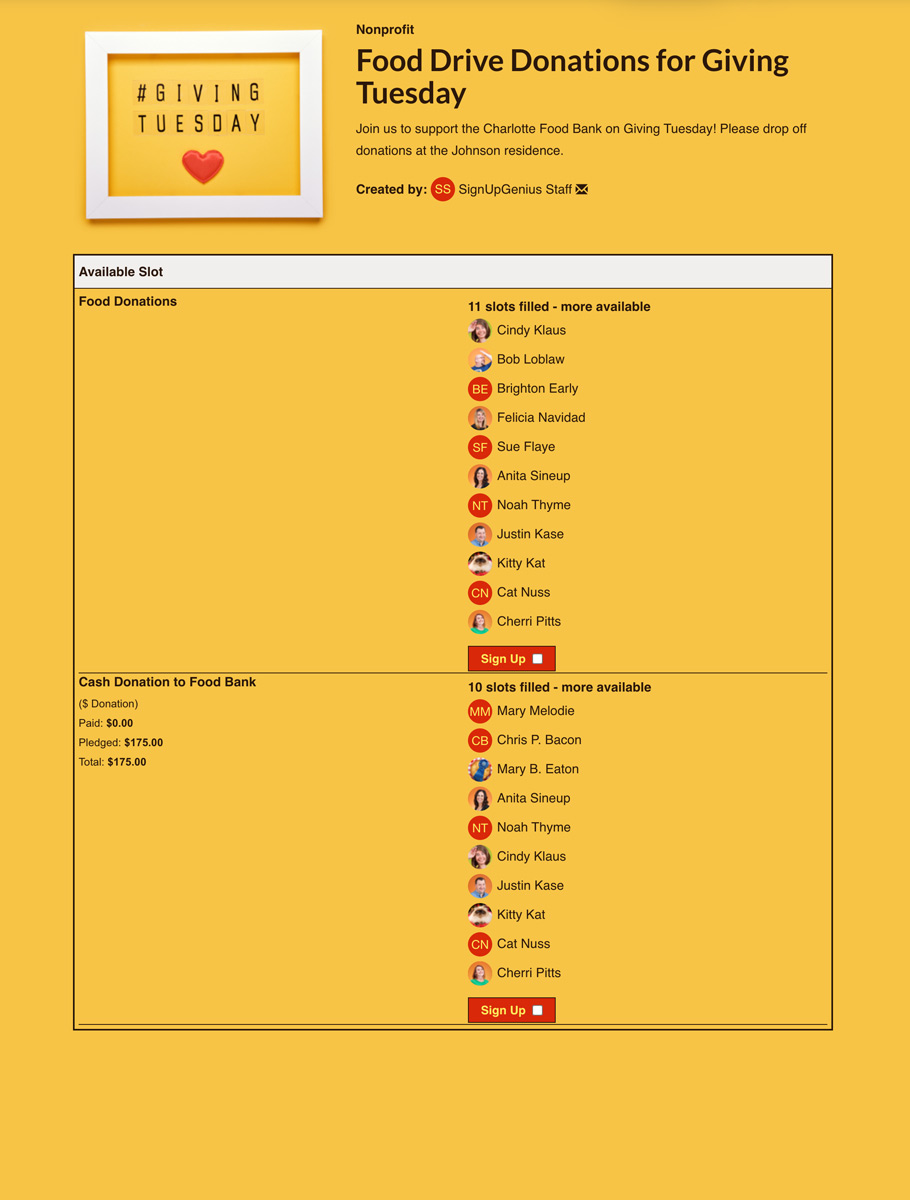 coordinate donations