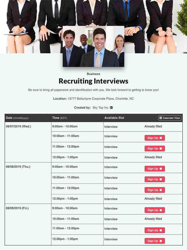 Coordinate Employee Interviews