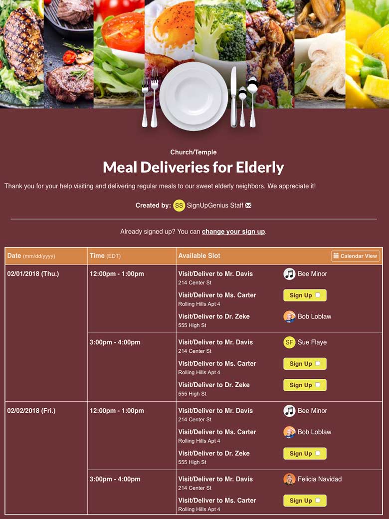 Take Them A Meal  Easily Organize Meal Schedules for Friends