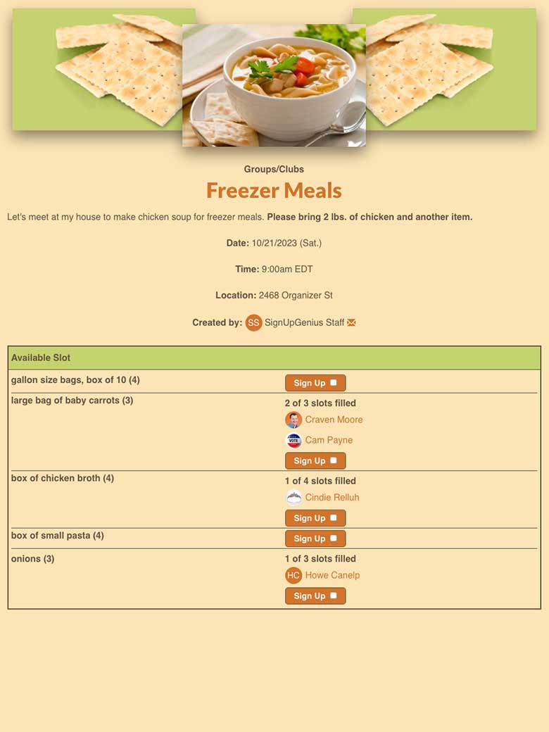 Take Them A Meal  Easily Organize Meal Schedules for Friends