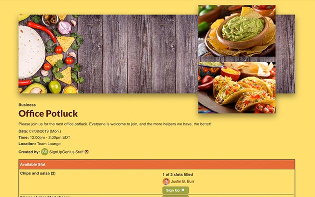 plan the perfect potluck party with a free online sign up family picnic flyer