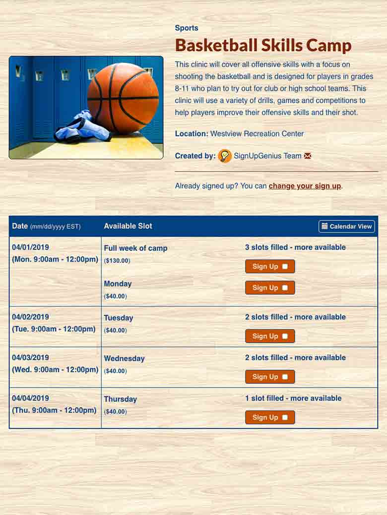 Athletic Schedule Template from www.signupgenius.com