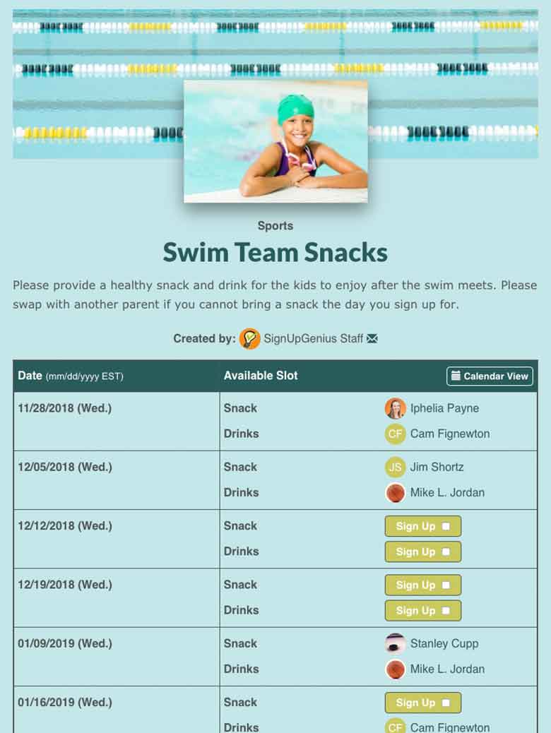 Organize Team Snacks