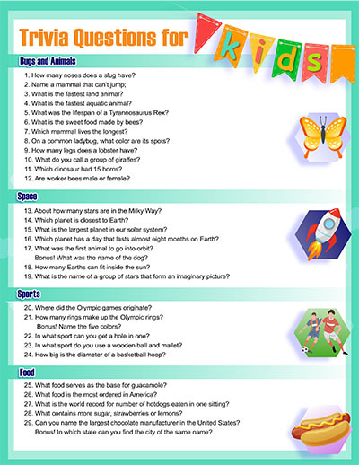 Kids Trivia Questions