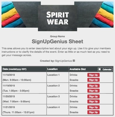 schools, spiritwear, spirit, wear, merchandise, fundraiser, fundraising, swag, t-shirts, sportswear, fan gear sign up form