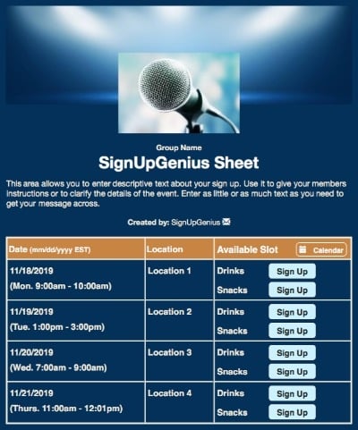 stages microphones performances talents singing shows blue sign up form