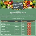 Farmer's Market sign up sheet
