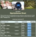 Photography Sessions sign up sheet