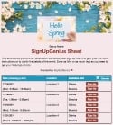 Hello Spring sign up sheet