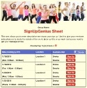 Dance Class 2 sign up sheet