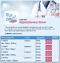 Flu Shot Sign Up sign up sheet