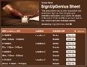 Yom Kippur sign up sheet