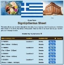Greek Festival sign up sheet