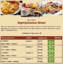 Breakfast Food sign up sheet