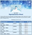 Frosty the Snowman sign up sheet