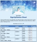 Frosty the Snowman sign up sheet