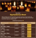 Luminary Lighting sign up sheet