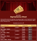 Theater Tickets sign up sheet