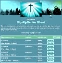 Worship Ministry sign up sheet