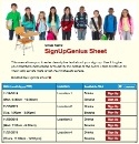 School Children sign up sheet