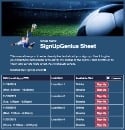 Soccer Action sign up sheet