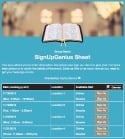 Bible Reading sign up sheet