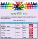 Crayon Art Supply sign up sheet