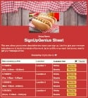 Hot Dog Cookout sign up sheet