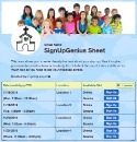 Kids Ministry sign up sheet