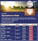 Baseball Game sign up sheet