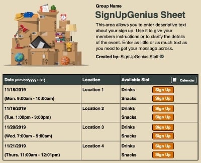 moving dorm move packing college freshmen campus sign up form