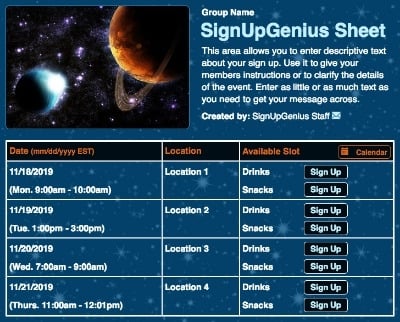 space sciences planets moons asteroids sky night stars NASA astronomy kids blue sign up form
