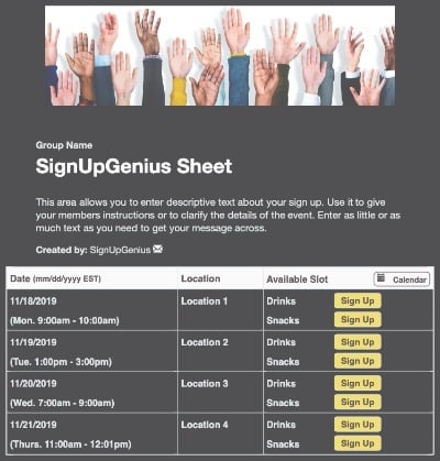 volunteers join help serve involved recruit sign up form